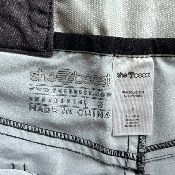 SheBeest Women’s MTB Bike Shorts Size S Gray Stretch Trail Cycling Activewear - Picture 2 of 4